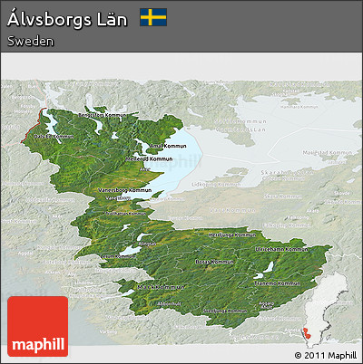 Satellite Panoramic Map of Álvsborgs Län, lighten