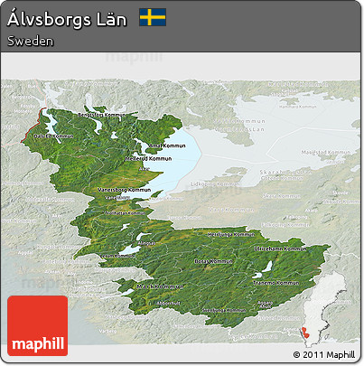 Satellite Panoramic Map of Álvsborgs Län, lighten