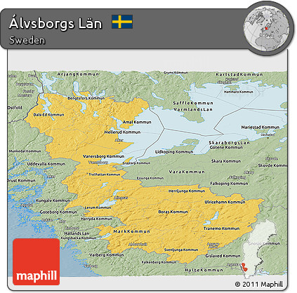 Savanna Style Panoramic Map of Álvsborgs Län