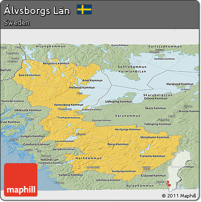 Savanna Style Panoramic Map of Álvsborgs Län