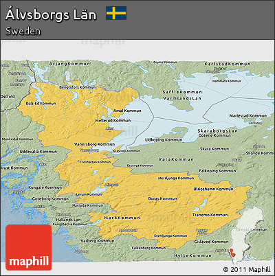 Savanna Style Panoramic Map of Álvsborgs Län