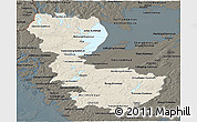 Shaded Relief Panoramic Map of Álvsborgs Län, darken