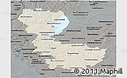 Shaded Relief Panoramic Map of Álvsborgs Län, darken, semi-desaturated