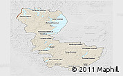 Shaded Relief Panoramic Map of Álvsborgs Län, lighten, desaturated