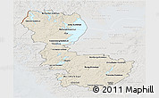 Shaded Relief Panoramic Map of Álvsborgs Län, lighten, semi-desaturated
