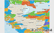 Shaded Relief Panoramic Map of Álvsborgs Län, political outside