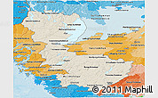 Shaded Relief Panoramic Map of Álvsborgs Län, political shades outside