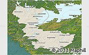 Shaded Relief Panoramic Map of Álvsborgs Län, satellite outside