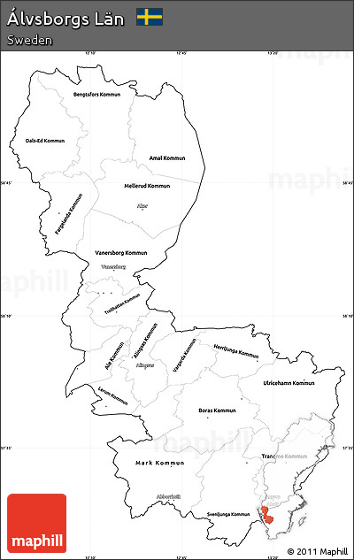 Blank Simple Map of Álvsborgs Län, cropped outside
