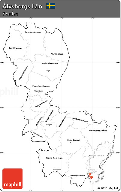 Blank Simple Map of Álvsborgs Län, cropped outside