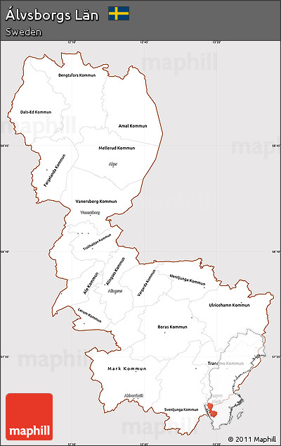 Classic Style Simple Map of Álvsborgs Län, cropped outside