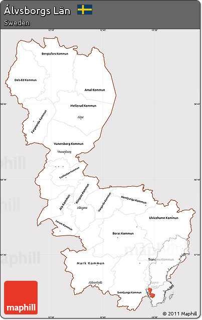 Classic Style Simple Map of Álvsborgs Län, cropped outside