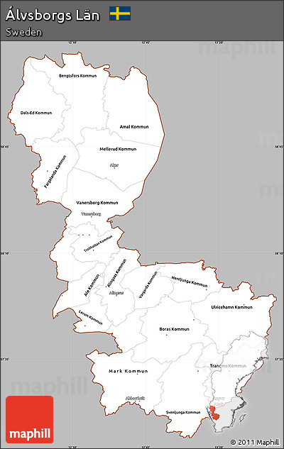Gray Simple Map of Álvsborgs Län, cropped outside
