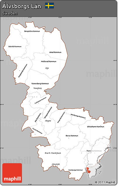 Gray Simple Map of Álvsborgs Län, cropped outside