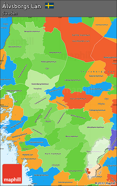 Political Shades Simple Map of Álvsborgs Län, political outside