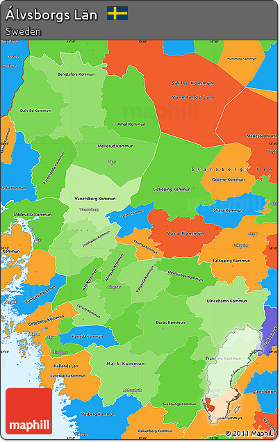 Political Shades Simple Map of Álvsborgs Län, political outside