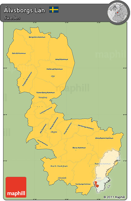 Savanna Style Simple Map of Álvsborgs Län, cropped outside