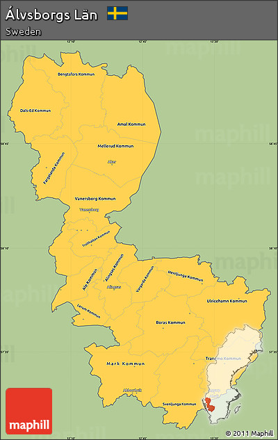 Savanna Style Simple Map of Álvsborgs Län, cropped outside