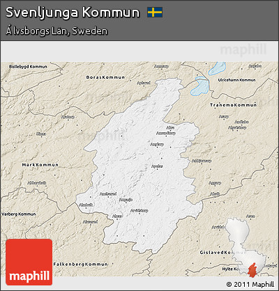 Classic Style 3D Map of Svenljunga Kommun
