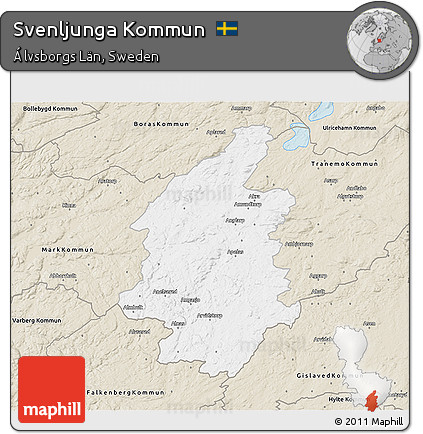 Classic Style 3D Map of Svenljunga Kommun