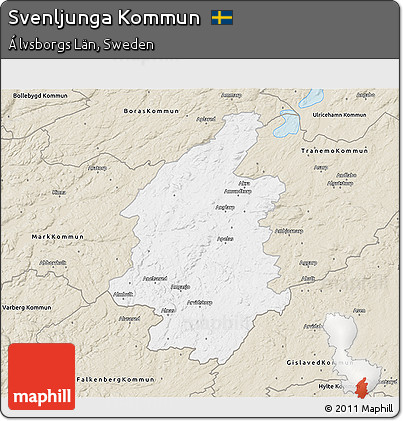 Classic Style 3D Map of Svenljunga Kommun
