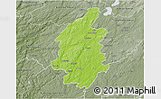 Physical 3D Map of Svenljunga Kommun, semi-desaturated