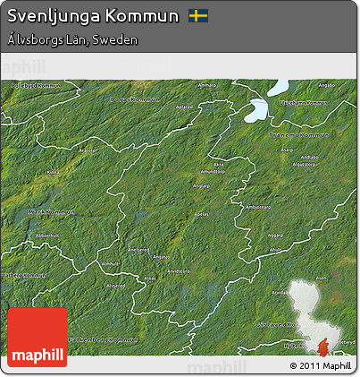 Satellite 3D Map of Svenljunga Kommun