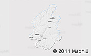 Silver Style 3D Map of Svenljunga Kommun, single color outside