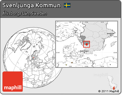 Blank Location Map of Svenljunga Kommun, highlighted country, highlighted parent region
