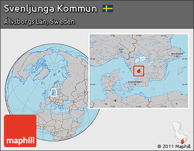Gray Location Map of Svenljunga Kommun