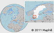 Gray Location Map of Svenljunga Kommun, highlighted country, within the entire country, hill shading