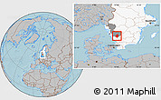 Gray Location Map of Svenljunga Kommun, highlighted country, highlighted parent region, hill shading