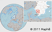 Gray Location Map of Svenljunga Kommun, highlighted country, hill shading