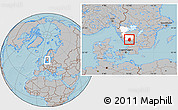 Gray Location Map of Svenljunga Kommun, highlighted parent region, hill shading