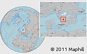 Gray Location Map of Svenljunga Kommun, hill shading