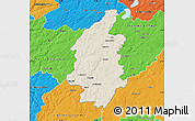 Shaded Relief Map of Svenljunga Kommun, political outside