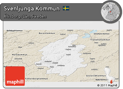 Classic Style Panoramic Map of Svenljunga Kommun