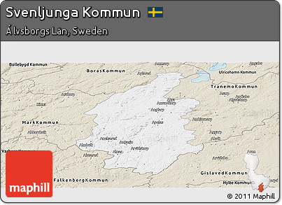 Classic Style Panoramic Map of Svenljunga Kommun
