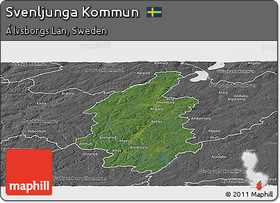 Satellite Panoramic Map of Svenljunga Kommun, desaturated