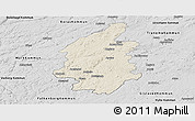 Shaded Relief Panoramic Map of Svenljunga Kommun, desaturated