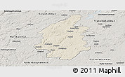 Shaded Relief Panoramic Map of Svenljunga Kommun, semi-desaturated