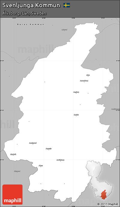Gray Simple Map of Svenljunga Kommun