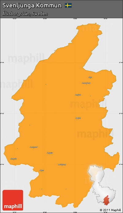 Political Simple Map of Svenljunga Kommun, single color outside