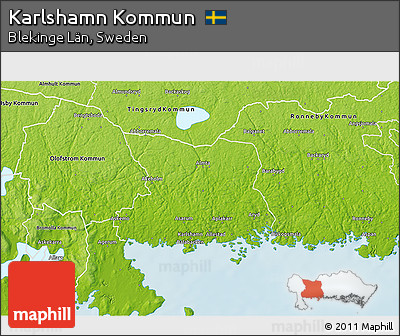 Physical 3D Map of Karlshamn Kommun