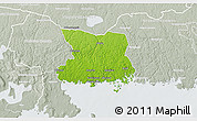 Physical 3D Map of Karlshamn Kommun, lighten, semi-desaturated
