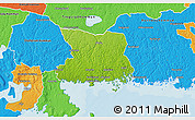 Physical 3D Map of Karlshamn Kommun, political outside