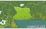 Physical 3D Map of Karlshamn Kommun, satellite outside