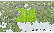 Physical 3D Map of Karlshamn Kommun, semi-desaturated