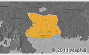 Political 3D Map of Karlshamn Kommun, darken, desaturated