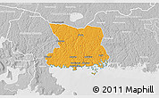 Political 3D Map of Karlshamn Kommun, lighten, desaturated